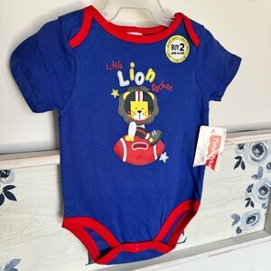 Fisher-Price Blue and Red Lion Bodysuit Infant Onesie NWT